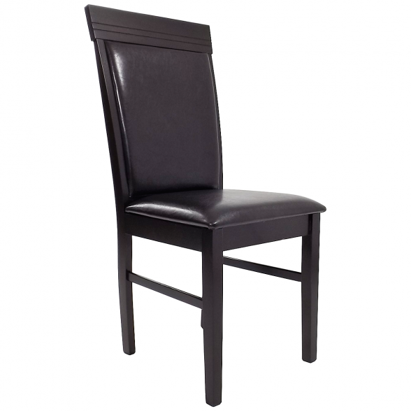 scaun bucatarie 133,wenge din lemn si piele ecologica dark brown (3)