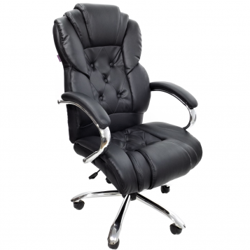 scaun birou B108, culoare negru cu picioare si brate din metal cromate