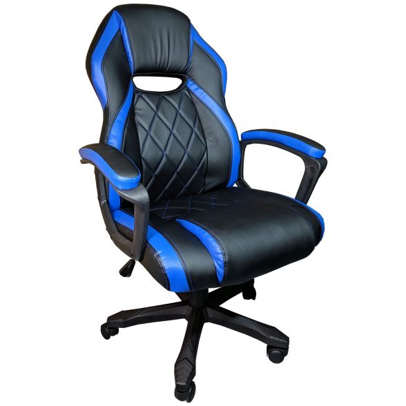 Promotii scaune.ro-Scaun gaming Arka B105, piele antitranspiratie perforata, negru albastru
