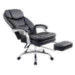 Scaun directorial Comodo B126 negru,cu suport picioare, piele ecologica/promotii scaune.ro