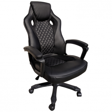 Scaun gaming Arka B107, piele antitranspiratie perforata, negru/Promotii scaune.ro