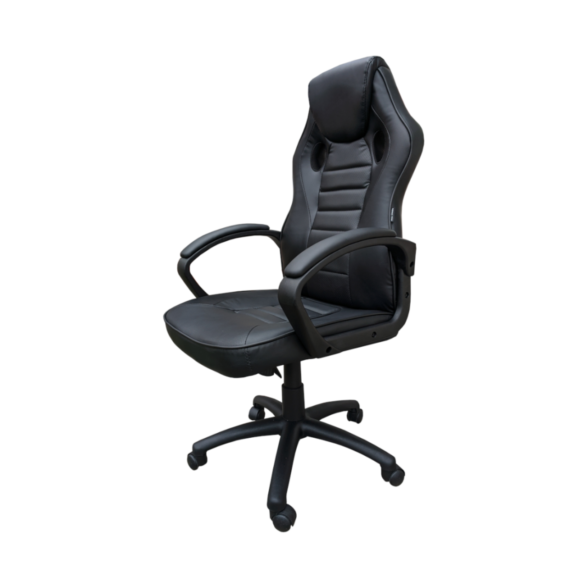Scaun gaming Arka Chairs B17 allblack, piele anti transpiratie, perforata, ecologica